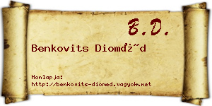Benkovits Dioméd névjegykártya